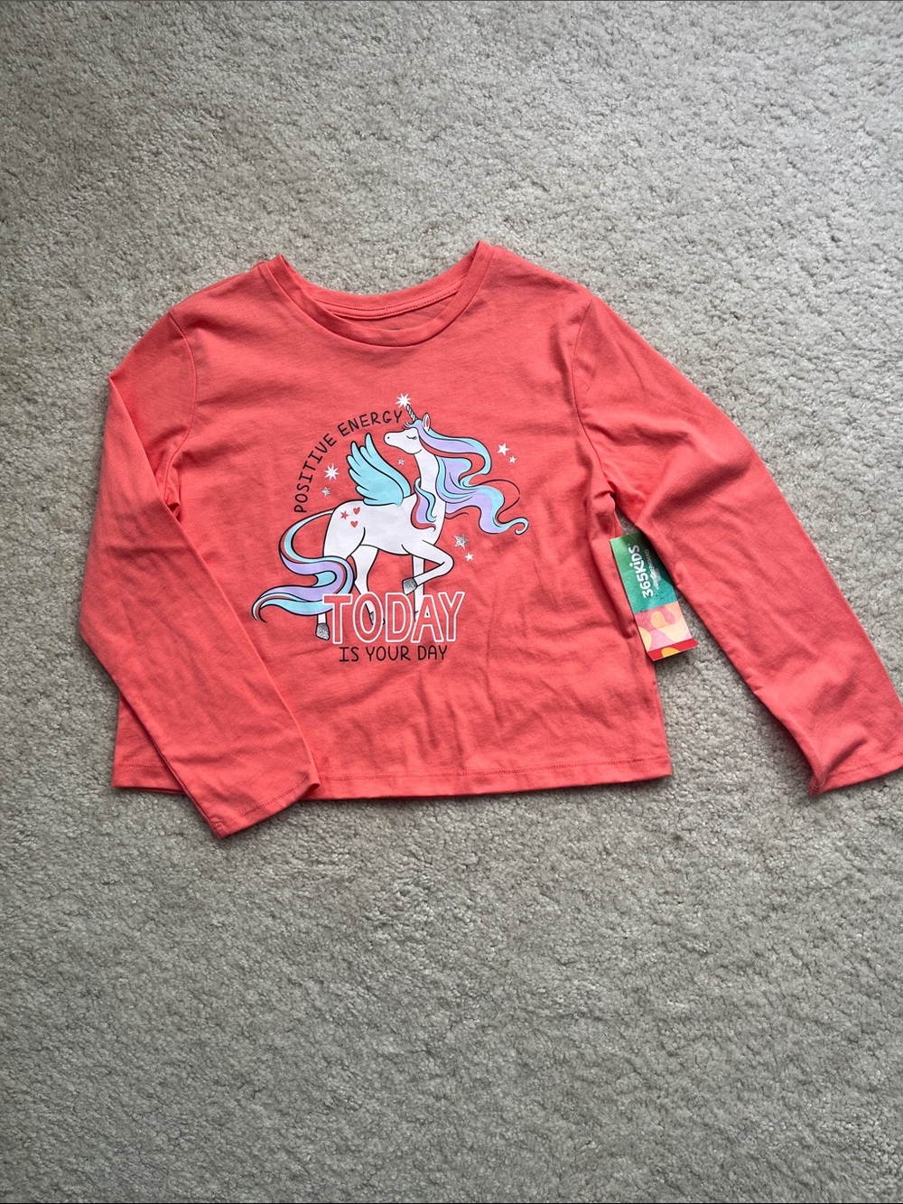 Girls' Coral Unicorn Long-Sleeve Top - Positive Energy 365Kids from Garanimals